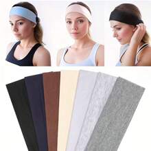 1pc Yoga Elastic Headband Sports Fitness Running Sweat Absorption Headband Korean Plain Headband Headscarf Headband