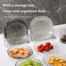 2PCS--4PCS--8PCS轻奢塑料家用骨吐盘餐桌垃圾骨盘小菜盘水果零食盘干果零食盘，学校用品 - 彩色 - 查看 3