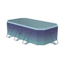Swimming Pool, Large Non-Inflatable Adults Outdoor Pools, Ice Blue, 113" X 66" X 20" - Blue - View 4
