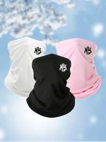 1/2 chiếc khẩu trang đa năng unisex trơn và in hoa hồng, thích hợp để chống nắng, đạp xe, câu cá, leo núi và các hoạt động ngoài trời. - L - Xem 1