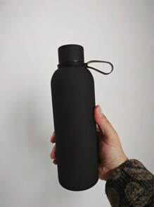 1 件 500ML/17OZ 不锈钢真空保温水瓶，橡胶涂层质地细腻，配有背带，便携且适合运动返校 - 彩色 - 查看 3