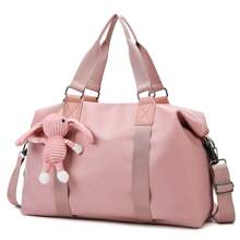 Weekend Over Night Holiday Luggage Travel Duffel Bag, Large Capacity Gym Yoga Bag, Carry-On Handbag With Dry And Wet Separation Holiday Essentials Travel Essentials Travel Bag Travel Accessories Bag For School School Accessories School Stuff - Pink - View 6