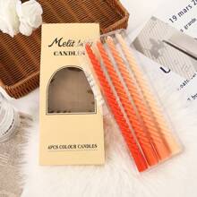 4pcs Ombre Color Spiral Taper Candles, Home Decor, Romantic Wedding Decoration, Suitable For Wedding, Candlelight Dinner, Restaurant, Bedroom, Bathroom, Office, Mother's Day, Birthday Gift Gifts Graduation