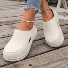 女士厚底增高运动休闲防水凉鞋 - 白色 - 查看 1
