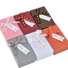 24pcs/12pcs Bow Cardboard Jewelry Gift Boxes  Packaging Box For Packaging Decoration Storage