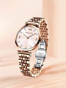 GUANQIN 1 szt. Wodoodporny zegarek z tarczą z kryształkami Pasek ze stali nierdzewnej odporny na zużycie Moda Biznes Luksus Sportowy Klasyczny Prosty Swobodny Mechaniczny Styl Męski Automatyczny Zegarek Kwarcowy Nadaje Się Na Dzień Matki, Festiwale, Randki, Biznes, Codziennie, Prezenty