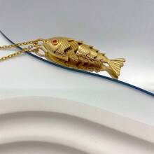 BMOR 极简主义铰接式鱼吊坠项链海洋爱好者海滩项链女士日常不锈钢配饰奢华优质珠宝礼物