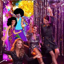 70's Party Decorations Disco Door Banner With Faces 70's Themed Photo Props Party Supplies Facial Cutouts Photo Backgrounds