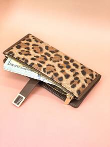 Women's Long Contrast Color Patchwork Wallet, Fashion Leopard & Tree Grain Multi-Function Card Holder Pouch, Elegant Stylish Snap Closure Young Student Large Capacity Zipper Coin Purse, Lightweight & Convenient Carry, Suitable For Holiday Gifts - Brown - View 6