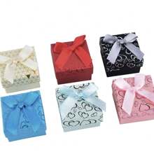 24pcs/12pcs Paper Jewelry Boxes Ring Pendant Earrings Bracelet Gift Box With Bowknot Ribbon Packaging Storage Box Storage Box ( Mixed Colors) Back To School Dormitory Storage