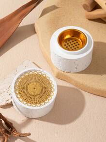 1pc Resin Round Incense Burner, Minimalist & Modern Style, Suitable For Aromatic Incense, Home Decor, Room Decoration, Party & Holiday Decoration Gifts Birthday Graduation