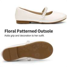 Girls Flower Girl Dress Shoes Sparkling And Comfortable Flat Shoes For Girls To Slip On Wedding Party - Ivory - View 5