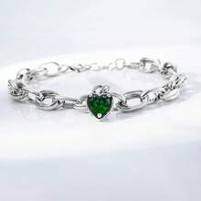 1pc Fashion 925 Sterling Silver Cubic Zirconia Crown & Heart Bracelet, Elegant & Artistic, Suitable For Daily Wear And Gift