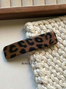 2pcs Leopard Pattern PU Leather Hair Clips, Bangs Clips, Side Clips,Hair Accessories,Hair Barrettes Claw Clips, School Stuff