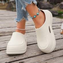 女士厚底增高运动休闲防水凉鞋 - 白色 - 查看 4