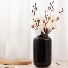 1pc Striped Plastic Vase Simple Decoration For Flower Arrangement,Home Decor,Flower Vase,Centerpiece,Table Decor