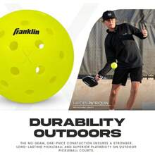 Pelotas de pickleball Franklin Sports X-40 para exteriores - Pelota oficial de pickleball de EE. UU., APP Tour + US Open - Tamaño reglamentario - Amarillo - Ver 7