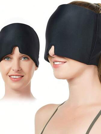 1 件装头痛缓解帽，冷/热凝胶头痛带，可拉伸多功能休闲棉质头带/面罩，四季皆宜