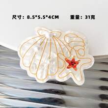 新款海洋系列贝壳爪发夹，小众设计动物鲸鱼发爪，批发跨境饰品马尾扇贝发夹，七彩鱼发夹，热带鱼发夹 - 彩色 - 查看 10
