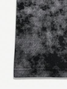 Personalized Vintage Water Printing Men T-Shirt With Custom Text/Name/Blessing, Customize Your Text, Name, Baby/Friend/Idol/Couple/Family/Party/School/Sports/Pet Love Letter Graphic - Black - View 6