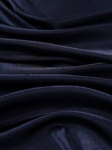 1pc Women's Plain Color Bandana Scarf, Versatile & Stylish For Dress - Navy Blue - View 4