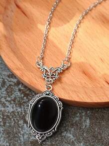 1件/條哥德式復古紅色石英水晶項鍊蝴蝶項鍊,吸血鬼浮雕女巫珠寶配飾復古項圈