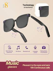 D8 handgefertigte Diamant-Smart-Brille mit Knochenleitung (Musik & Anrufe) für intelligente Geräte, für Damen und Herren, zum Anschließen an Handy & Tablets, zum Radfahren, Spielen, Musikhören oder Handyieren, um mit der Außenwelt in Kontakt zu bleiben.