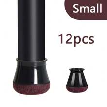 12/24PCS Round Chair Leg Floor Protectors, Thickened Felt Bottom, Anti Slip Reusable Chair Leg Covers,Furniture Sliders, Scratch Free, Noise Free, Suitable For Various Furniture Legs And Flooring(Black)