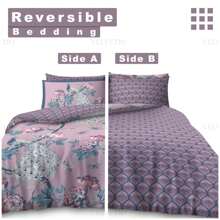 VELVETIO Alexia Printed Duvet Cover Set Peacock Floral Pattern Reversible Bedding With Matching Pillow Case - Pink - View 8