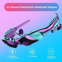 SIMSONLAB Écouteurs Bluetooth sans fil avec fonction d'appel mains libres et montre connectée polarisée pour hommes et femmes, lunettes connectées avec micro intégré pour le cyclisme, la course, la conduite et la pêche en extérieur