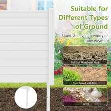 Lifezeal 48"L X 37.5"H Air Conditioner Fence With 3 Ground Stakes Black/White - 白色 - 查看 7