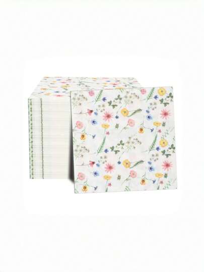 Set de 20 piezas/40 piezas/60 piezas, Servilletas florales primaverales suaves de 2 capas, tamaño desplegado de 33cm x 33cm, adecuadas para decoración de fiestas de boda, té, cumpleaños, suministros para fiestas, decoración navideña