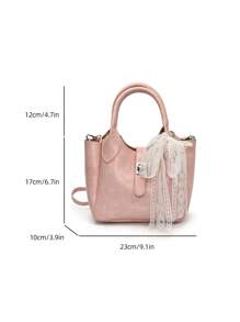 Premium Quality Silk Scarf Tote Basket Bag, Cute Niche Luxury Shoulder Crossbody Bucket Bag