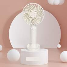 1pc Mini Handheld USB Rechargeable Personal Fan, 3 Speed Adjustable, Portable Plastic Wearable Design, Button Control, Suitable For Indoor/Outdoor Use, Great For Office, Travel, Camping