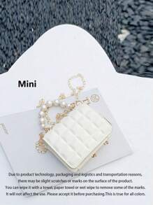 Cute And Fashionable Pearl Texture Handbag Coin Purse Crossbody Bag Outing Handbag Small Square Bag