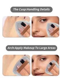 MAANGE 2pcs Makeup Tool Kit 1pc Foundation Air Cushion Puff Makeup Sponges For Liquid Cream Foundation 1pc Triangle Soft Fiber Top Concealer Brush Easy To Carry, Reapply Makeup - 銀色 - 查看 7
