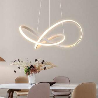 Modern LED Pendant Lights Home Decor Fixtures Cool White Aluminium Geometric Chandelier Black 50/60cm Pendant Light Decoration Fixtures For Entrance Staircase Bedroom Pendant Lamps For Living Room Kitchen Island Bedroom Bedside Luxury Home Decor Nordic Pendant Lamps Home Decor Fixtures