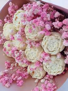 Vela con forma de rosa artesanal y perfumada - Decoración del hogar romántica y regalo perfecto para el Día de San Valentín, bodas, Día de la Madre y ocasiones especiales | Vela única de cera vegetal | Ideal para decoraciones, accesorios de fotografía, regalos de cumpleaños y obsequios de bodas - Disponible al por mayor - Blanco - Ver 6