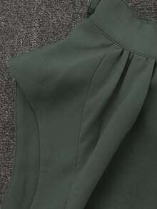 Elegant Sleeveless Tie Neck Design Versatile Summer Top - Grey - View 6