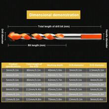 3-12mm Multifunctional Triangle Drill Bit Diamond Drill Set Ceramic Tile Concrete Brick Wood Glass Punching Hole Saw Metal Dril