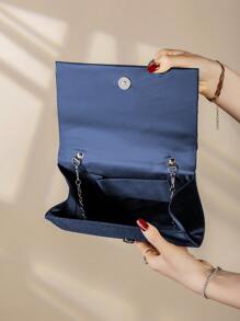 Elegant And Stylish Clutch Bag, Charming Silk Knotted Flap Bag, Satin Butterfly And Flower Shape Clutch Bag, Exquisite Evening Bag, Bridal Wedding Bag, Luxury Metal Chain Shoulder Bag For Party Girls, Women, Brides, Students, Perfect For Party, Wedding, Prom, Dinner/Banquet, Best Gift For Women