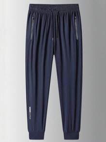 Pantaloni sportivi casual leggeri da uomo, in tessuto serico elastico e ad asciugatura rapida, adatti per l'estate