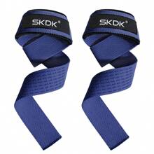 SKDK 1 Pair Adjustable Weight Lifting Wrist Straps Bodybuilding Powerlifting Strength Training Deadlifts Straps. - Blue - View 9