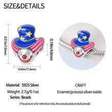Popular S925 Sterling Silver Cute Clown Cartoon Animal Charm Beads Pendant, Suitable For DIY Bracelet, Stylish & Elegant Gift For Women Birthday Party - Silver - View 2