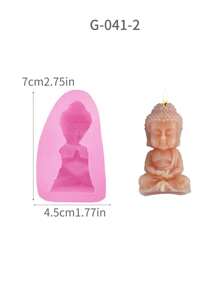 1pc Buddha Meditation Mold, Home Decor DIY Fragrance Stone, Plaster Buddha Statue, Candle Silicone Mold