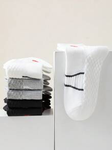 100/50/40/30/20/15/10/5/3/1Pair Of Men's Breathable Sports Socks, Fashionable Letter Printed High Stretch Outdoor Running Socks,Comfortable, Breathable, Anti-Smelling And Antibacterial Socks Are Suitable For Everyday Life - Multicolor - View 4