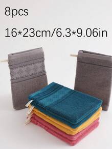 QIBHI 2/8pcs 100% Cotton Bath Mitts, Soft Terry Cloth Material, Absorbent, Suitable For Bathing, Makeup Removal, Reusable, Multiple Colors (Traceable Cotton) Home Bathroom Decor Fall Decor Back To School For Beauty Salon Home Bathroom Shower Towels For Beauty Salon, Hotel Sports,Home Essentials, Towel, Skin Care - Multicolor - View 9