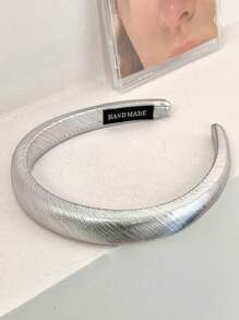 Korean Fashionable High-End Silver Volumizing Headband, Versatile For Going Out, Stylish Hair Accessory For Women