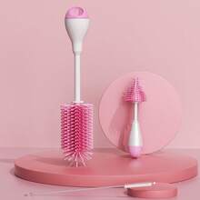 SAIDAH 360 Degree Rotation 3 In 1 Silicone Baby Feeding Bottle Brush Pacifier Brush Wash Water Sippy Cup Container Straw Cleaning Brush Set - Multicolor - View 16
