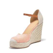 Womens Espadrille Wedge Sandals Closed Toe Platform Heels Ankle Buckle Strap Summer Shoes